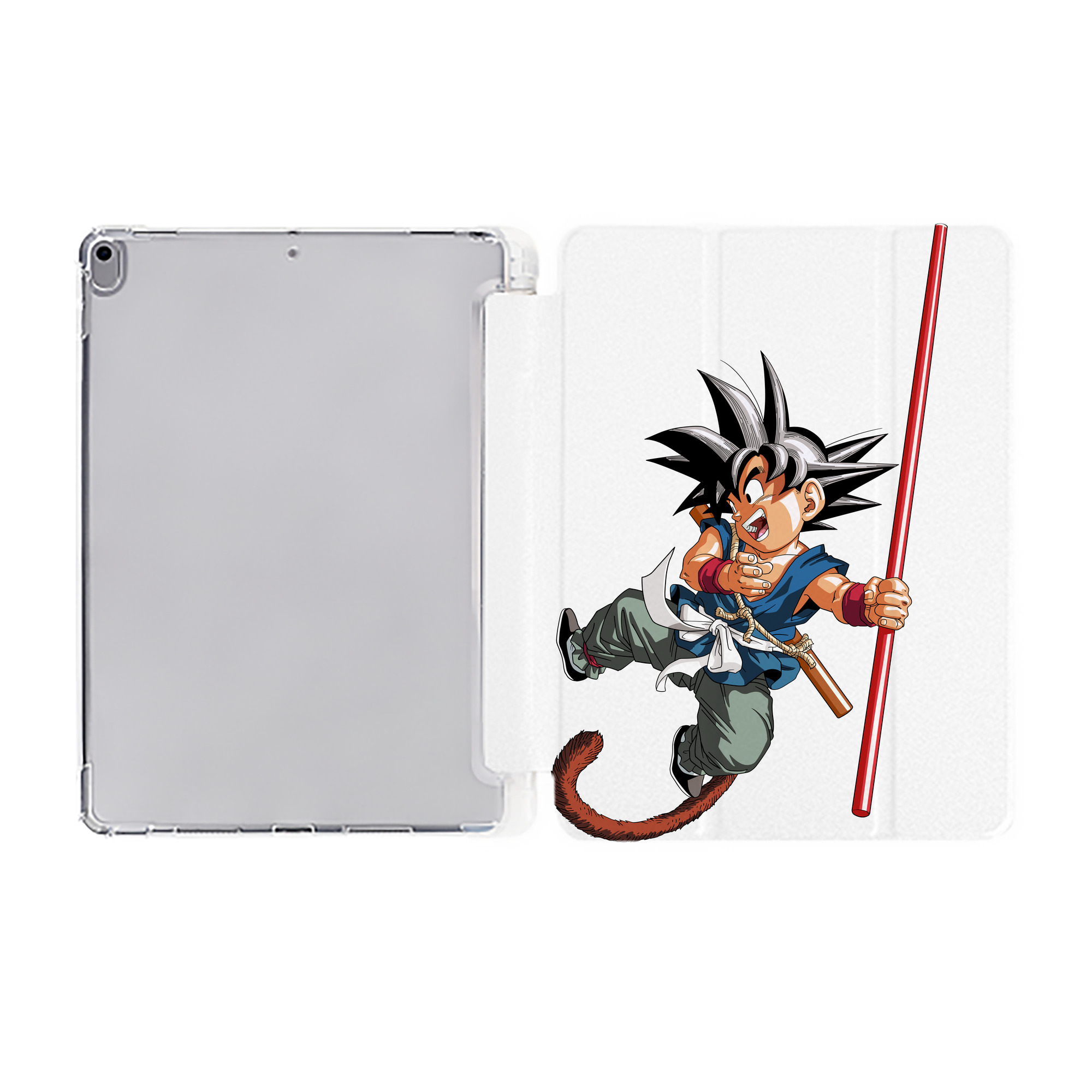 （画像用） ドラゴンボール 孫悟空（そん ごくう）Son Goku カカロット DRAGON BALL Kakarotto IPad ケース ペン収納付き 三つ折りスタンド PUレザー×シリコン 対応機種9.5/10.5/10.9インチ